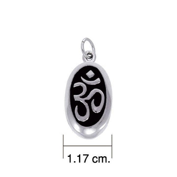 Oval Om Silver Charm TCM516 - Jewelry